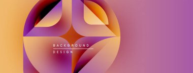 Soyut renkli tasarım. Üst üste binen şekiller dinamik görsel efekt yaratır. Gradyan renkler düzgün bir şekilde harmanlanarak modern estetik sunuyor..