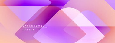 Soyut geometrik şekiller çakışıyor. Yumuşak pembeler, morlar modern arkaplan tasarımı yaratır. Minimalist tarz, temiz çizgiler görsel ahenk sunar.