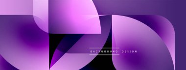 Soyut mor tasarım, üst üste binen şekiller. Pürüzsüz gradyanlar modern, dinamik görsel efekt yaratır. Minimalist biçim, uygun arkaplan.