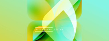 Soyut çiçek tasarımı. Yumuşak eğimler yeşil, sarı renkleri harmanlarlar. Modern estetik, temiz hatlar, dinamik kompozisyon. Dijital projeler için arkaplan ögesi.