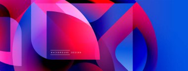 Soyut canlı katmanlar dinamik bileşim yaratır. Mavi, pembe, mor renkler kusursuz bir şekilde harmanlanır. Arka planlar için modern tasarım ögesi.