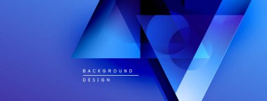 Soyut mavi eğimli arkaplan. Geometrik şekiller modern tasarımı oluşturur. Metin arkaplan tasarımı okur.