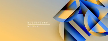 Soyut geometrik tasarım. Mavi, altın rengi karışımı, dinamik görsel efekt yaratır. Sunumlar ve grafikler için modern arkaplan uygun.