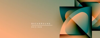 Soyut geometrik şekiller üst üste binerek katmanlı görsel efekt yaratır. Sıcak renkler serin tonlarla harmanlanır. Minimalist tasarım arka planlar için uygundur.