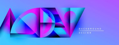 Soyut geometrik şekiller, canlı renkler, gradyan etkisi. Modern tasarım elementleri dinamik görsel etki yaratır. Arkaplan yenilik ve teknoloji öneriyor.