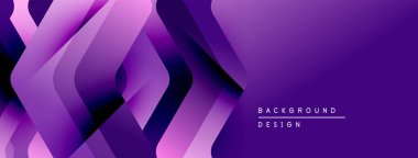 Soyut mor katmanlar dinamik geometrik desen oluşturur. Modern tasarım arka planlar, sunumlar, markalaşma için uygun. Yumuşak eğimler derinlik ekler.