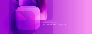 Soyut mor katmanlar modern arkaplan oluşturur. Geometrik şekiller örtüşür, dinamik görsel efekt oluşturur. Gradyan renkler derinliği arttırır.