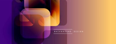 Soyut geometrik tasarım. Renkler karışır, modern görsel efekt yaratır. Mor, turuncu, sarı renkler kompozisyona hakim..