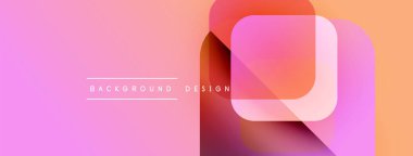 Soyut geometrik şekiller örtüşüyor, canlı pembe, turuncu renkler yaratıyor. Metin, katmanların altındaki arkaplan dizaynını okur. Modern görsel sunum.