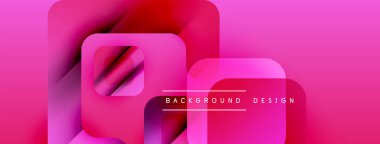 Soyut pembe tasarım özellikleri üst üste binen kareler, gradyanlar. Modern estetik, canlı renkler, metin arkaplan tasarımı.