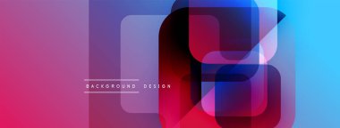 Soyut geometrik şekiller örtüşür, canlı bir değişim etkisi yaratır. Pembe, mor, mavi renkler kompozisyona hakim. Modern tasarım ögesi.