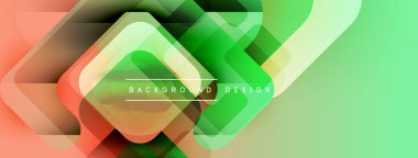 Soyut geometrik şekiller çakışıyor. Gradyan renkler harmanlanarak dinamik arkaplan tasarımı oluşturur. Modern estetik, canlı renkler sunar.