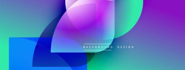 Soyut gradyanlar çakışıyor ve canlı bir görsel etki yaratıyor. Modern tasarım elementleri dinamik bileşimi, pürüzsüz geçişleri önerir.