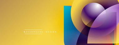 Soyut geometrik şekiller, canlı renkler, değişken arkaplan. Modern tasarım elementleri dinamik görsel etki yaratır. Sarı egemen..