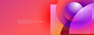 Soyut eğim arkaplanı. Pembe, turuncu, mor renkler düzgün bir şekilde harmanlanır. Minimalist tasarım metinleri, geometrik şekilleri içerir. Modern estetik.