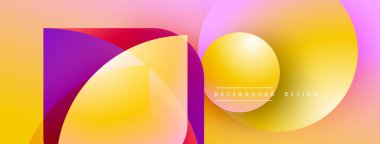 Soyut renkli şekiller çakışıyor. Gradyan renkler dinamik görsel efekt yaratır. Arkaplan ve sunumlar için uygun modern tasarım.