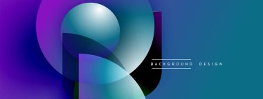 Soyut gradyan şekiller çakışıyor. Canlı maviler, morlar dinamik görsel efektler yaratır. Arka planlar için modern tasarım ögesi.
