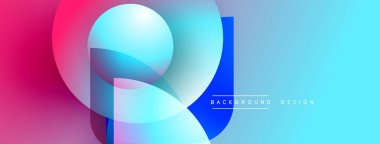 Soyut gradyan şekiller çakışıyor. Canlı pembeler, maviler dinamik görsel efektler yaratır. Metin arka plan tasarımı okur. Modern, temiz estetik.