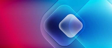 Soyut eğim arkaplanı. Konsantrik kareler derinlik yaratır, mordan maviye doğru kayarlar. Düz geçişler, modern tasarım.