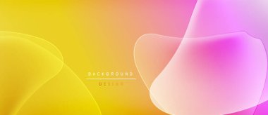 Soyut sıvı şekilleri sarı, turuncu ve pembe renkleri harmanlıyor. Gradyan arka plan modern tasarım, canlı enerji, pürüzsüz geçişler öneriyor.