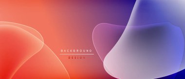 Soyut akışkan şekiller harmanlanarak, canlı bir arkaplan oluşturur. Renkler kırmızıdan mora, sonra da maviye dönüşüyor. Modern tasarım ögesi.