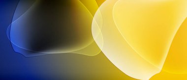 Soyut şekiller sarı, mavi renkleri harmanlıyor. Pürüzsüz gradyanlar dinamik görsel akış yaratır. Minimalist tasarım modern estetiği çağrıştırıyor.