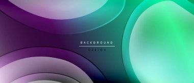Soyut arkaplan özellikleri üst üste binen daireler, gradyanlar. Mor, deniz mavisi renkleri dizaynda baskın. Modern estetik, pürüzsüz geçişler sunar.