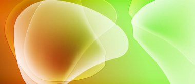 Soyut sıvı şekilleri turuncu, sarı ve yeşil renkleri harmanlıyor. Yumuşak eğimler dinamik görsel doku, pürüzsüz geçişler yaratır..
