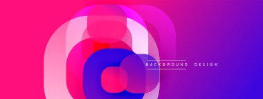 Soyut canlı katmanlar dinamik bileşim yaratır. Pembe, mor renkler karışıp dairesel şekiller oluşturuyor. Arka planlar için modern tasarım ögesi.