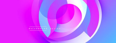 Soyut akışkan şekiller, canlı renkler, pembeler, maviler, morlar. Modern tasarım ögesi, dinamik bileşim, gradyan etkisi.