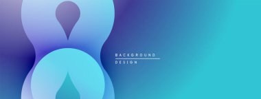 Soyut sıvı şekiller mavileri, morları harmanlıyor. Gradyan arka plan modern tasarım yaratır. Minimalist estetik, pürüzsüz geçişler görünür..