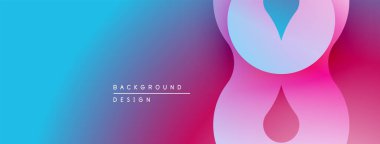 Soyut eğim arkaplanı. Mor maviye geçiş, pembe şekiller modern tasarım yaratır. Minimalist estetik, canlı renkler.