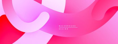 Soyut pembe arka plan. Üst üste binen katmanlar sıvı şekiller, gradyanlar ve modern tasarım yaratır. Minimalist estetik, canlı renkler.