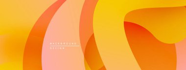 Soyut akışkan şekiller, sıcak renkler karışımı. Turuncu, sarı renkler modern arka plan tasarımı yaratır. Yumuşak eğimler, dinamik bileşimler.