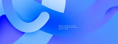 Soyut mavi arkaplan. Pürüzsüz şekiller örtüşür, dinamik görsel efekt yaratır. Sancaklar ve web siteleri için modern tasarım uygun.