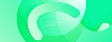 Soyut yeşil arkaplan. Sıvı şekiller üst üste binerek, dinamik görsel efekt yaratır. Yumuşak eğimler derinlik sağlar, modern estetik.
