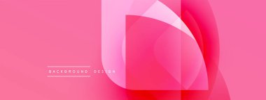 Soyut pembe arka plan. Üst üste binen şekiller dinamik görsel efekt yaratır. Modern tasarım elementleri pürüzsüz eğimler sunar.