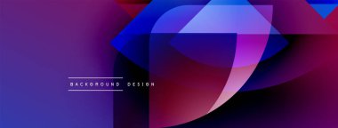 Soyut tasarım özellikleri üst üste binen renkli şekiller. Gradyan renkler dinamik görsel efekt yaratır. Çeşitli projeler için modern arkaplan.