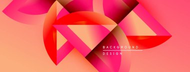 Soyut pembe, turuncu tasarım. Geometrik şekiller, dinamik görsel efekt oluşturur. Sunumlar için modern arkaplan uygun.