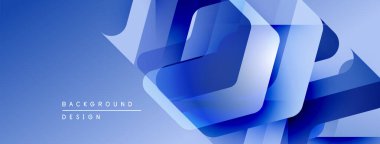 Soyut mavi tasarım katmanlı kurdeleler içeriyor, dinamik görsel doku yaratıyor. Arka planlar ve sunumlar için modern estetik.