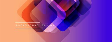 Soyut geometrik şekiller örtüşür, canlı bir değişim etkisi yaratır. Turuncu, mor renkler tasarımda baskın. Modern, şık arkaplan.