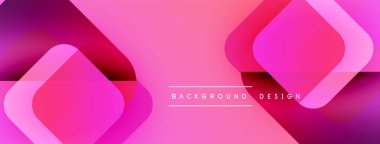 Soyut pembe arka plan. Üst üste binen yuvarlak kareler modern tasarım yaratır. Renkler derinlik ekler, görsel ilgi. Metin arkaplan tasarımı okur.