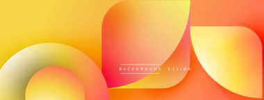 Soyut gradyanlar, akışkan şekiller, sıcak renkler baskın bileşim. Modern tasarım elementleri dinamik görsel deneyim yaratır.