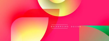 Soyut gradyan şekiller çakışıyor. Canlı renkler harmanlanarak, dinamik görsel efekt yaratır. Modern tasarım arka planlar için uygun.