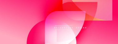 Soyut eğim arkaplanı. Üst üste binen şekiller dinamik görsel efekt yaratır. Pembe, kırmızı, sarı renkler kompozisyona hakim. Modern tasarım ögesi.