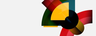 Soyut renkli tasarım, kıvrımlı şekilleri üst üste bindiriyor. Parlak renkler beyaz arkaplan üzerinde dinamik görsel etki yaratır.