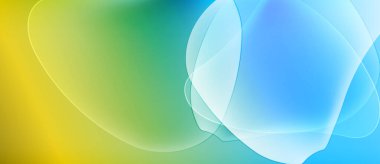 Soyut arkaplan özellikleri akan şekiller, canlı renkler. Sarı, yeşil, mavi karışımı kusursuz bir şekilde dinamik görsel efekt yaratır. Düzen eğimleri kompozisyona hakim.