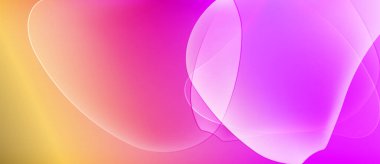 Soyut gradyanlar harmanlanarak yumuşak eğriler oluşturur. Renkler altından pembeye, sonra da mora dönüşür. Pürüzsüz şekiller ışığı, hareketi gösteriyor..
