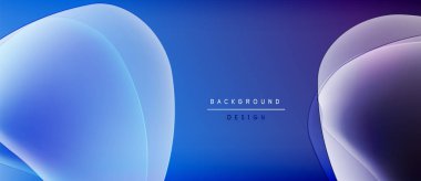 Soyut mavi arkaplan. Üst üste binen daireler dinamik görsel efekt yaratır. Metin elementli minimalist tasarım. Yumuşak eğimler, modern estetik.