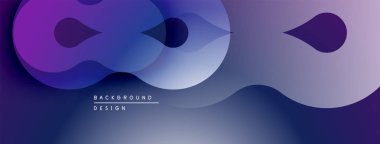 Soyut sıvı şekiller, mor renkler, eğim arkaplanı. Modern tasarım ögesi, dinamik bileşim, pürüzsüz geçişler.